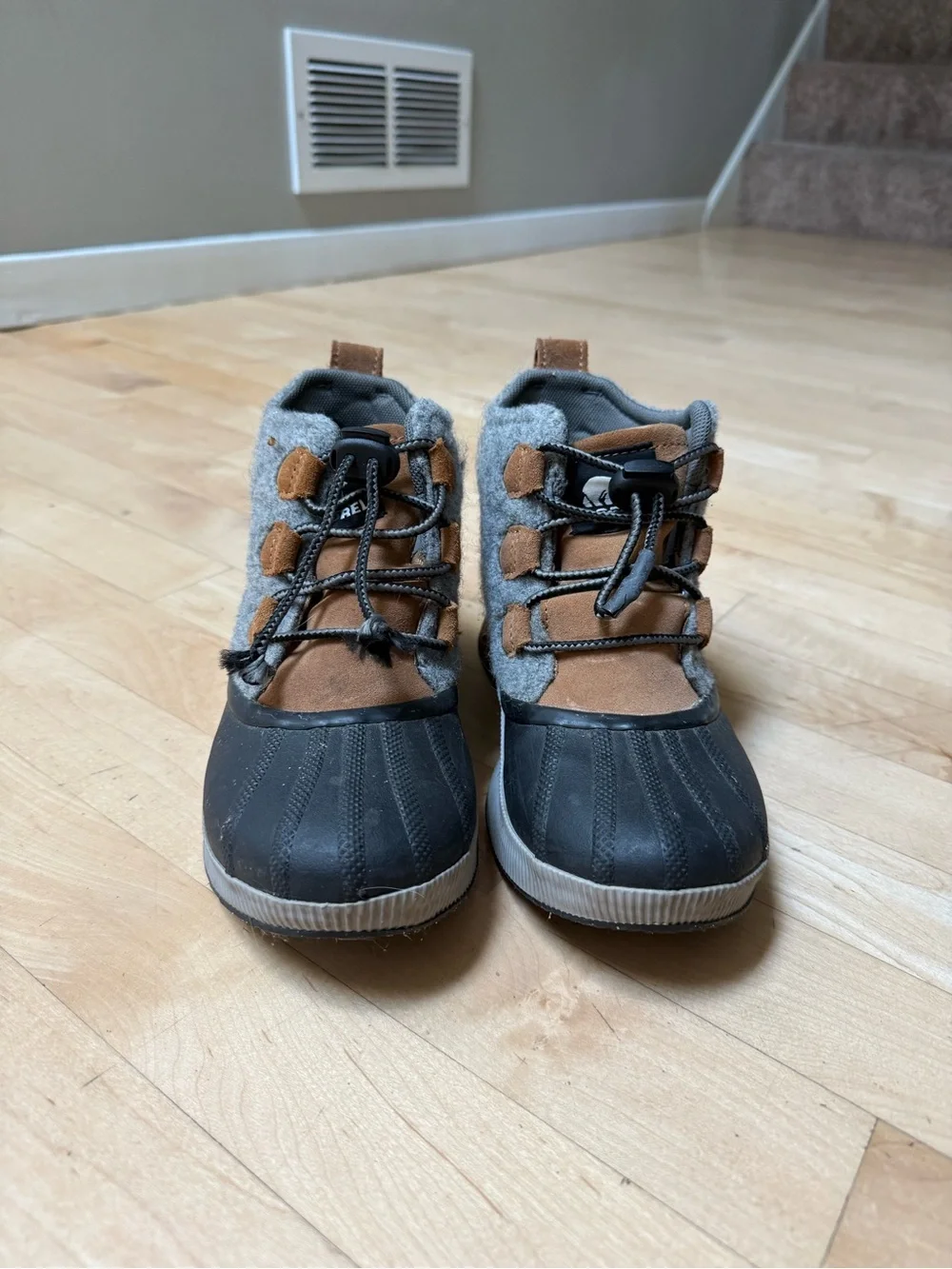 Sorel Kids Gray and Brown Waterproof Winter Boots